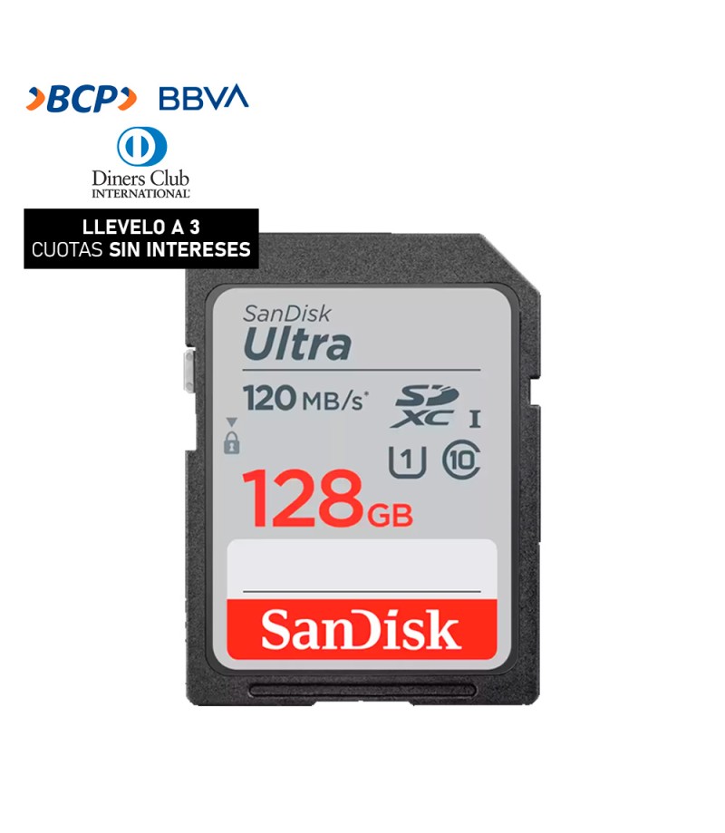 Memoria SD Sandisk 128GB - R120mb - Ultra