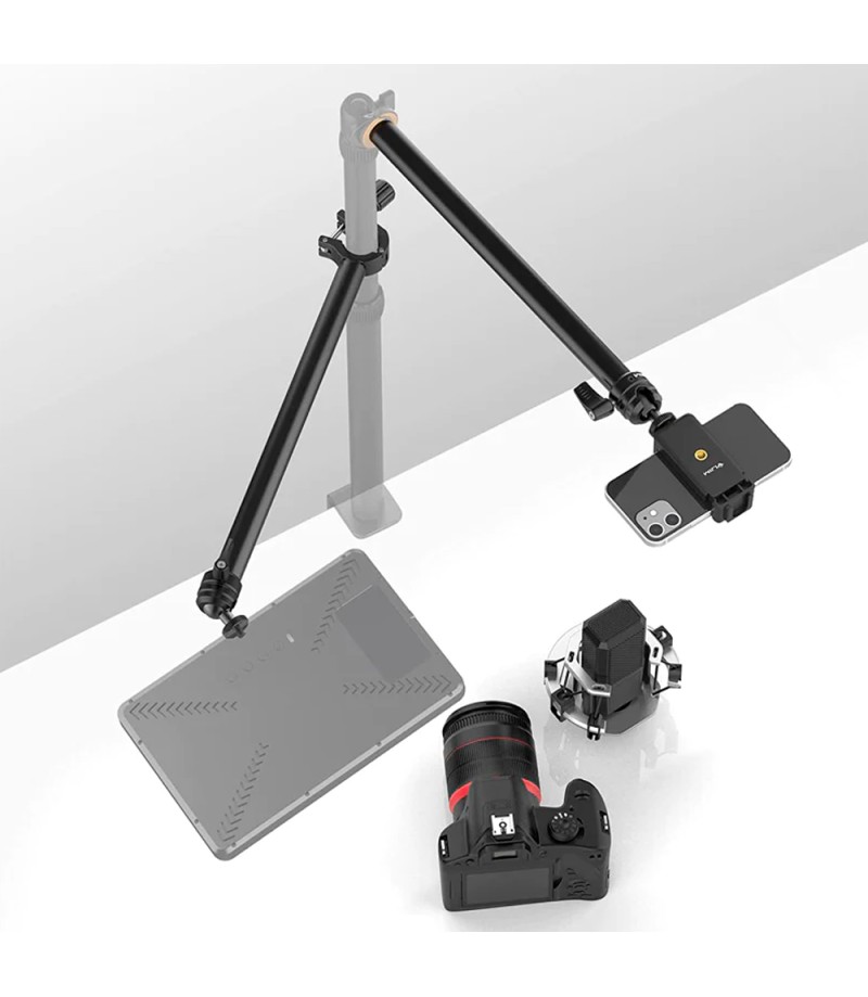 ULANZI Soporte de escritorio para cámara con brazo flexible, montaje  superior, brazo articulado con cabezal de bola giratorio de 360°, soporte  de