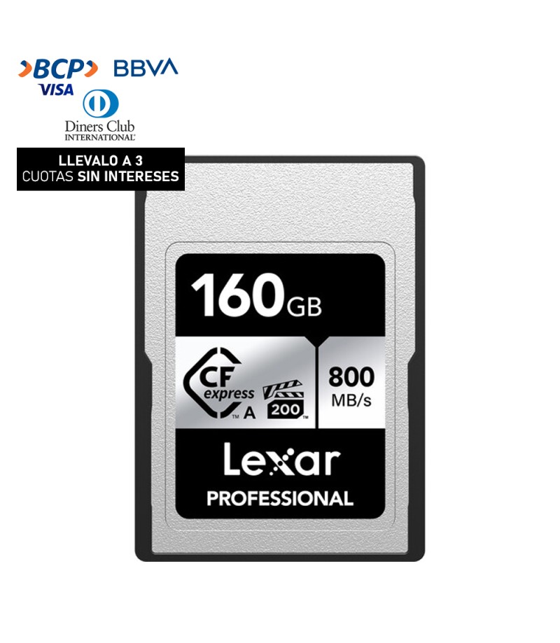 Memoria CFexpress Lexar Professional 160GB Type A - Silver Series - R:800mb - W:700mb