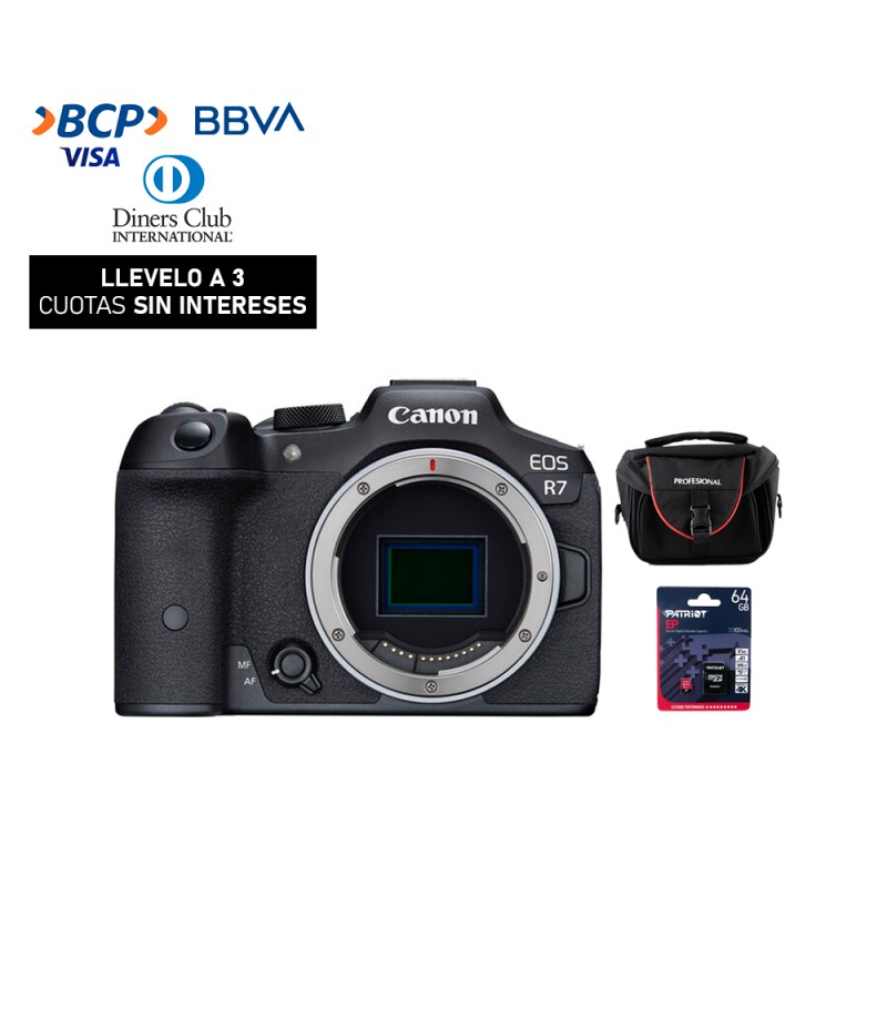 Camara Canon EOS R7 (Solo cuerpo)(Gratis: Estuche + Mem.64Gb)