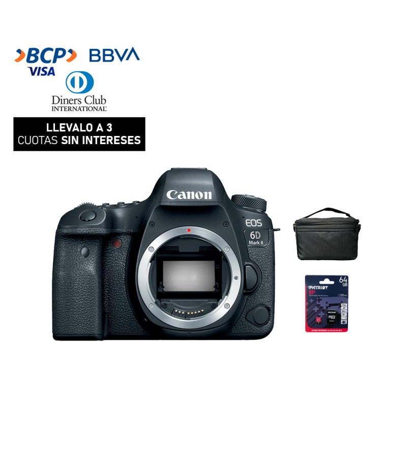 Camara Canon EOS 6D Mark II (Solo Cuerpo) (Gratis: Estuche + Memoria 64gb)