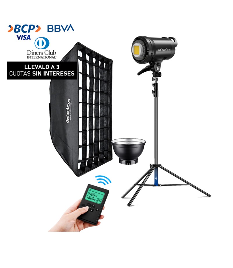 Combo Luz Continua K&F Concept ST-60W + Parante + Softbox FW6090