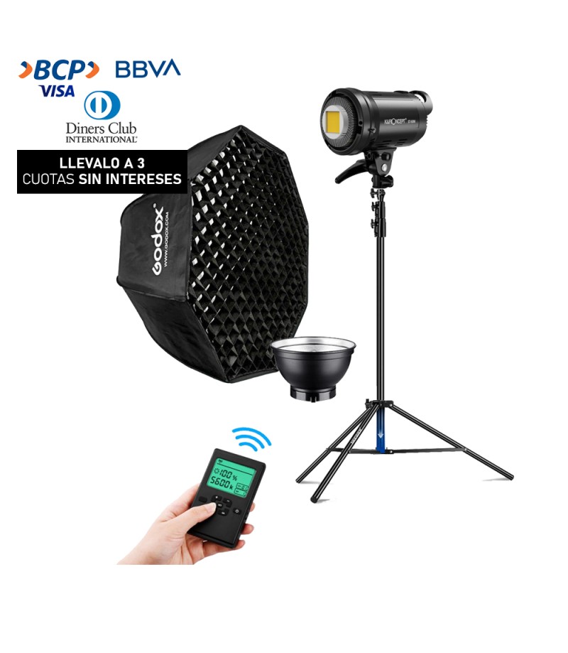 Combo Luz Continua K&F Concept ST-60W + Parante + Softbox FW95