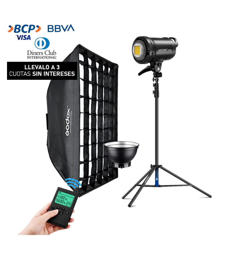 Combo Luz Continua K&F Concept ST-60W + Parante + Softbox FW80120