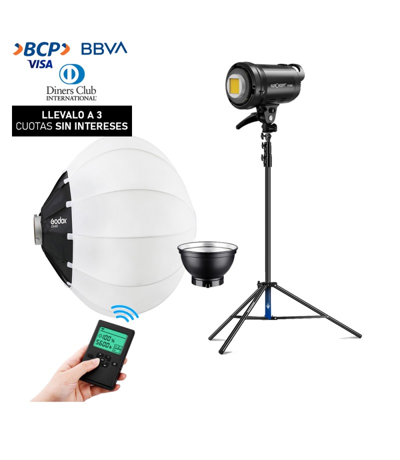 Combo Luz Continua K&F Concept ST-60W + Parante + Softbox Lantern CS-65D