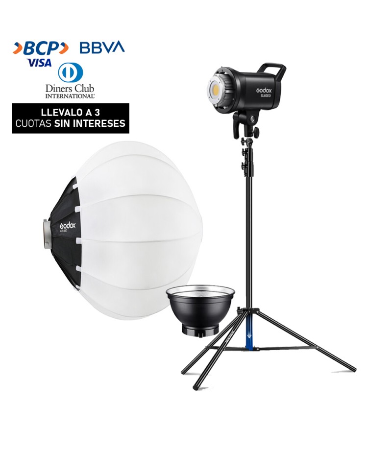 Combo Luz Continua Godox SL60IID + Parante + Softbox Lantern CS-65D