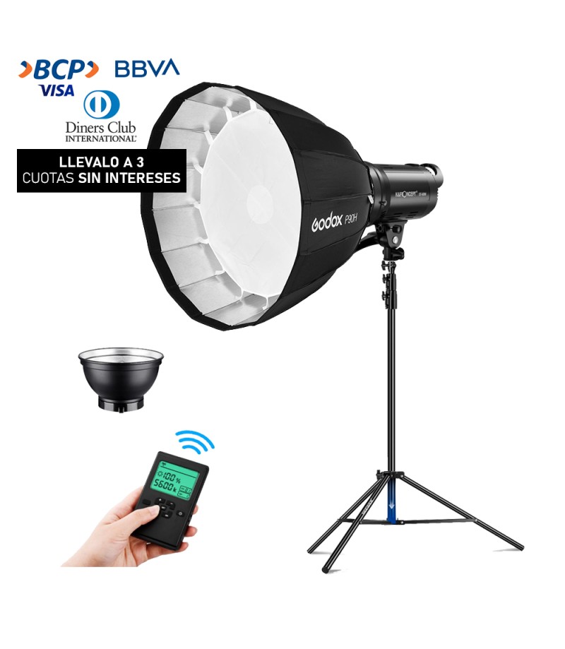 Combo Luz Continua K&F Concept ST-60W + Parante + Softbox P90H