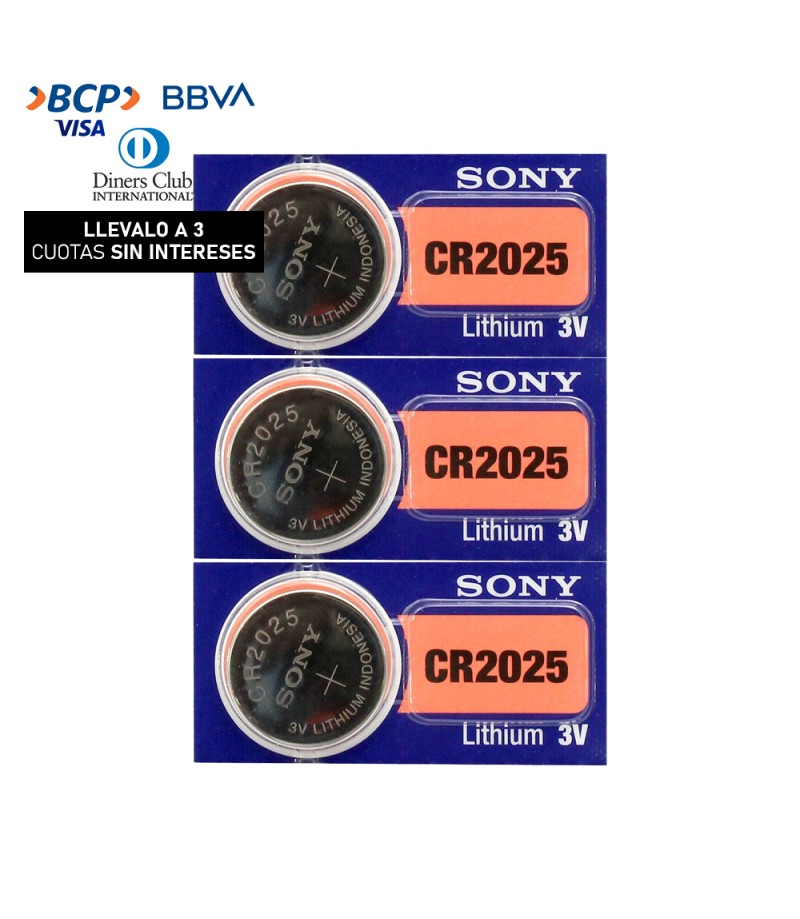 Pilas Sony Litio CR2025 (Pack x3)