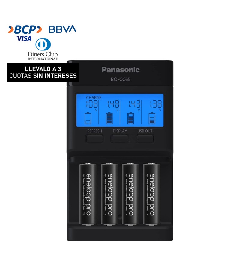 Pilas Recargables Panasonic Eneloop Pro 2500mAh + Cargador BQ-CC65