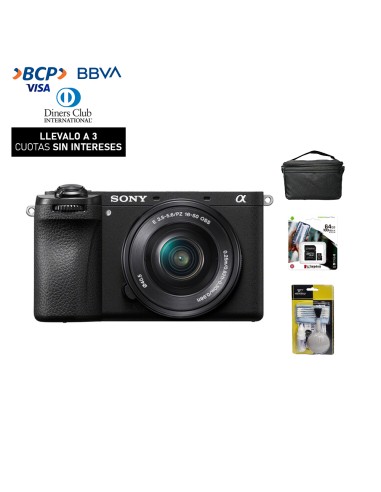 Camara Sony A6700 + E 16-50mm f/3.5-5.6 PZ OSS (Gratis: Estuche + Mem.64GB + Kit de Limpieza)