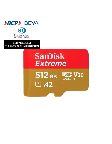 Memoria Micro SD Sandisk 512GB - R190mb - W130mb - Extreme