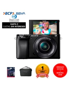 Camara Sony A6100 + E PZ 16-50mm f/3.5-5.6 OSS (Gratis: Estuche + Mem.64GB)