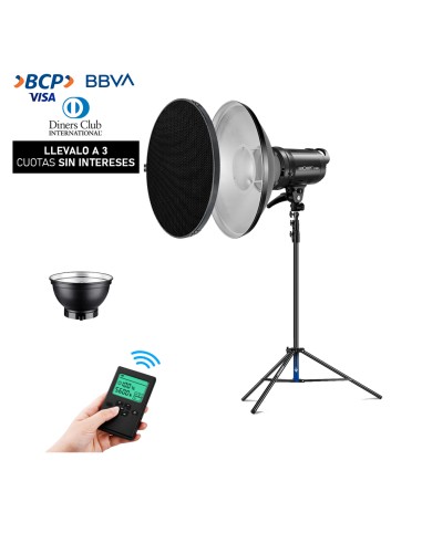 Combo Luz Continua K&F Concept ST-60W + Parante + Beauty Dish 42cm + Grilla