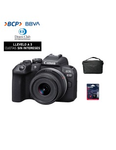 Camara Canon EOS R10 + RF - S 18-45mm f/3.5 - 6.3 IS STM (Gratis: Estuche + Mem.64GB + Kit de Limpieza)