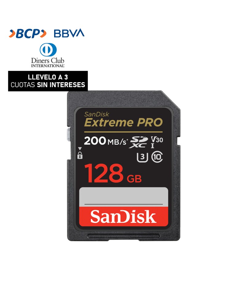 Memoria SD Sandisk 128GB - R200mb - W90mb - Extreme Pro