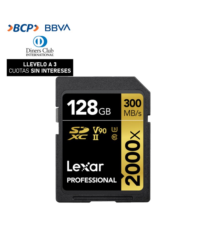 Memoria SD Lexar Professional 128GB - R:300mb - w:260mb 2000x